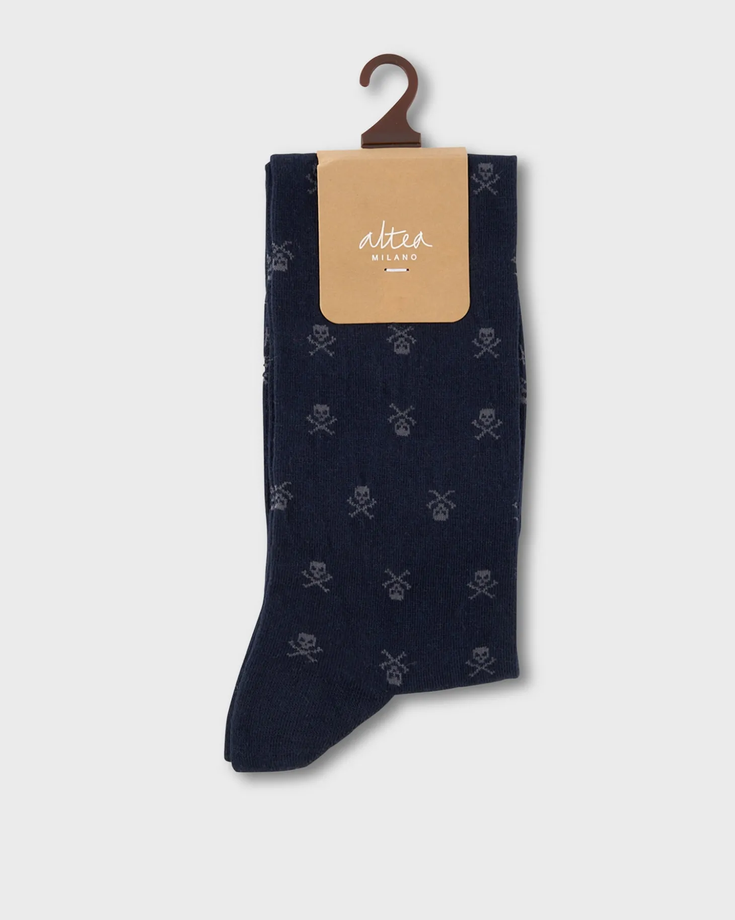 Navy And Grey Skull Socks