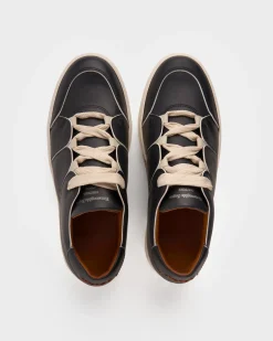 Navy And White Tiziano Low-Top Sneakers
