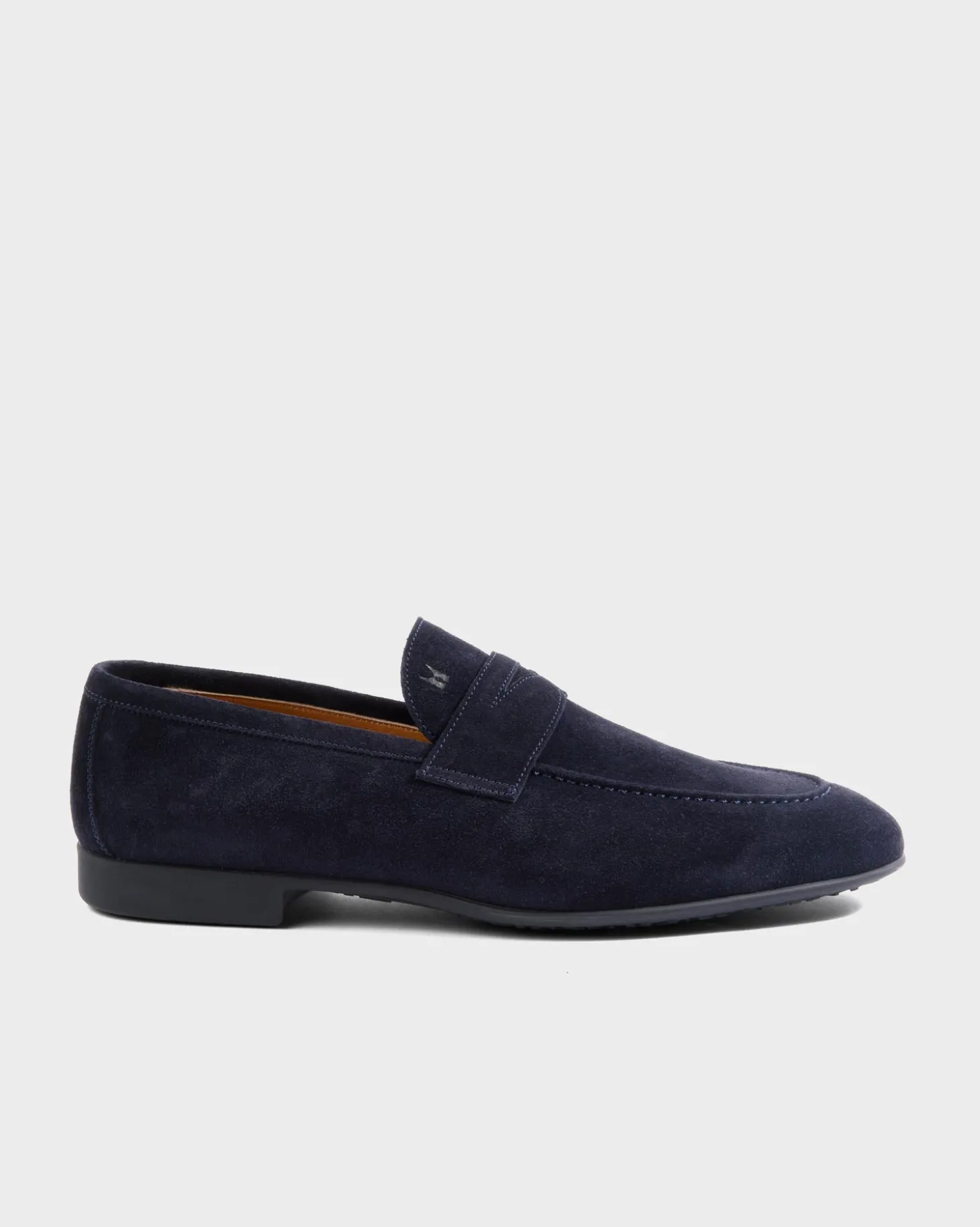 Navy Baku Suede Penny Loafer