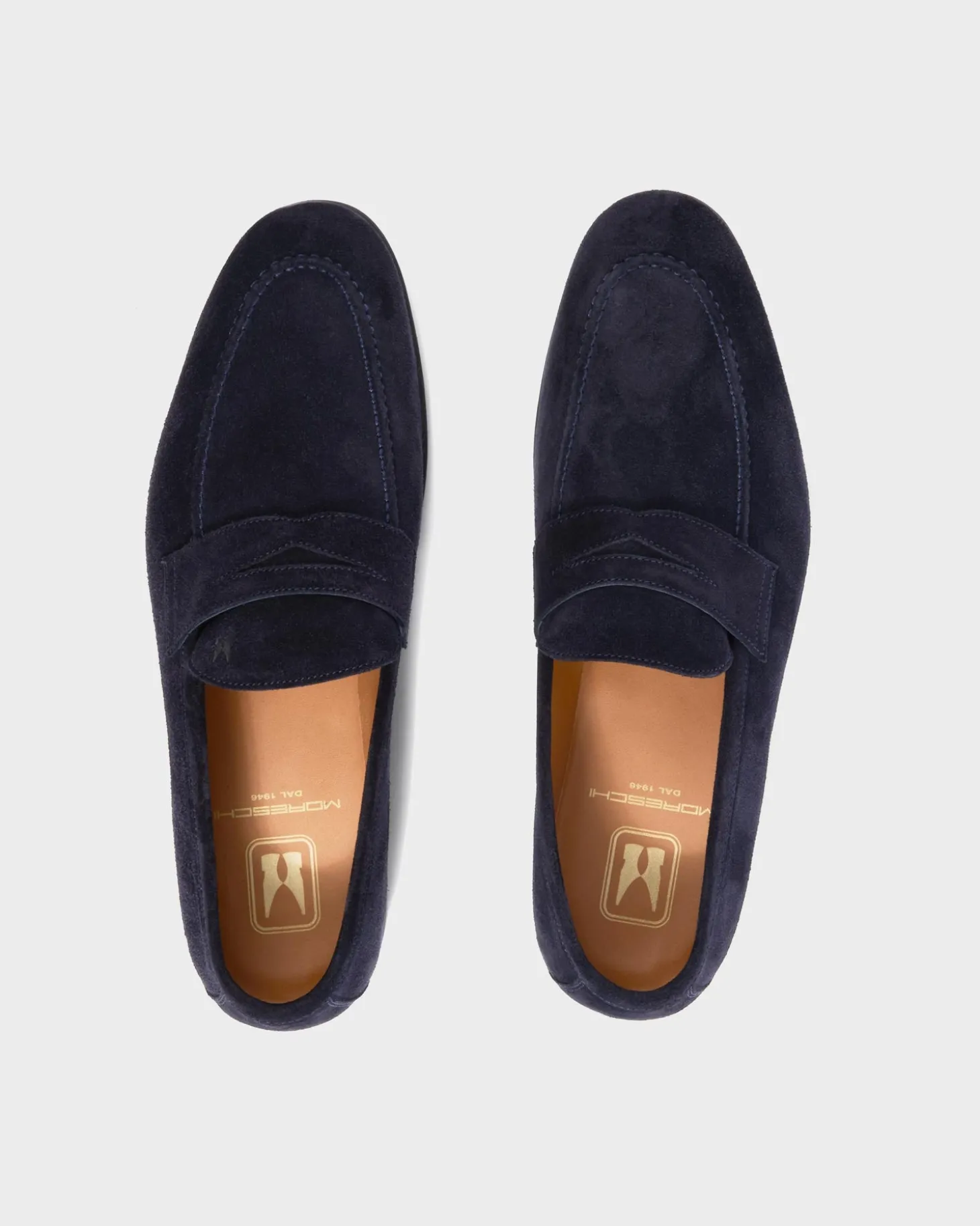 Navy Baku Suede Penny Loafer