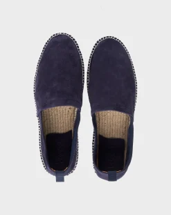 Navy Blue Suede Espadrilles