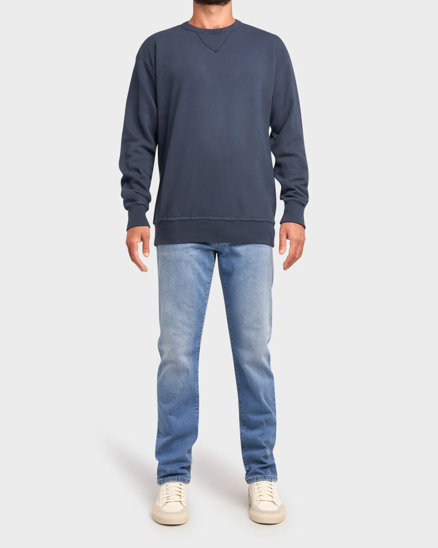 Navy Cotton Fleece Sweater