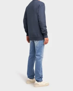 Navy Cotton Fleece Sweater