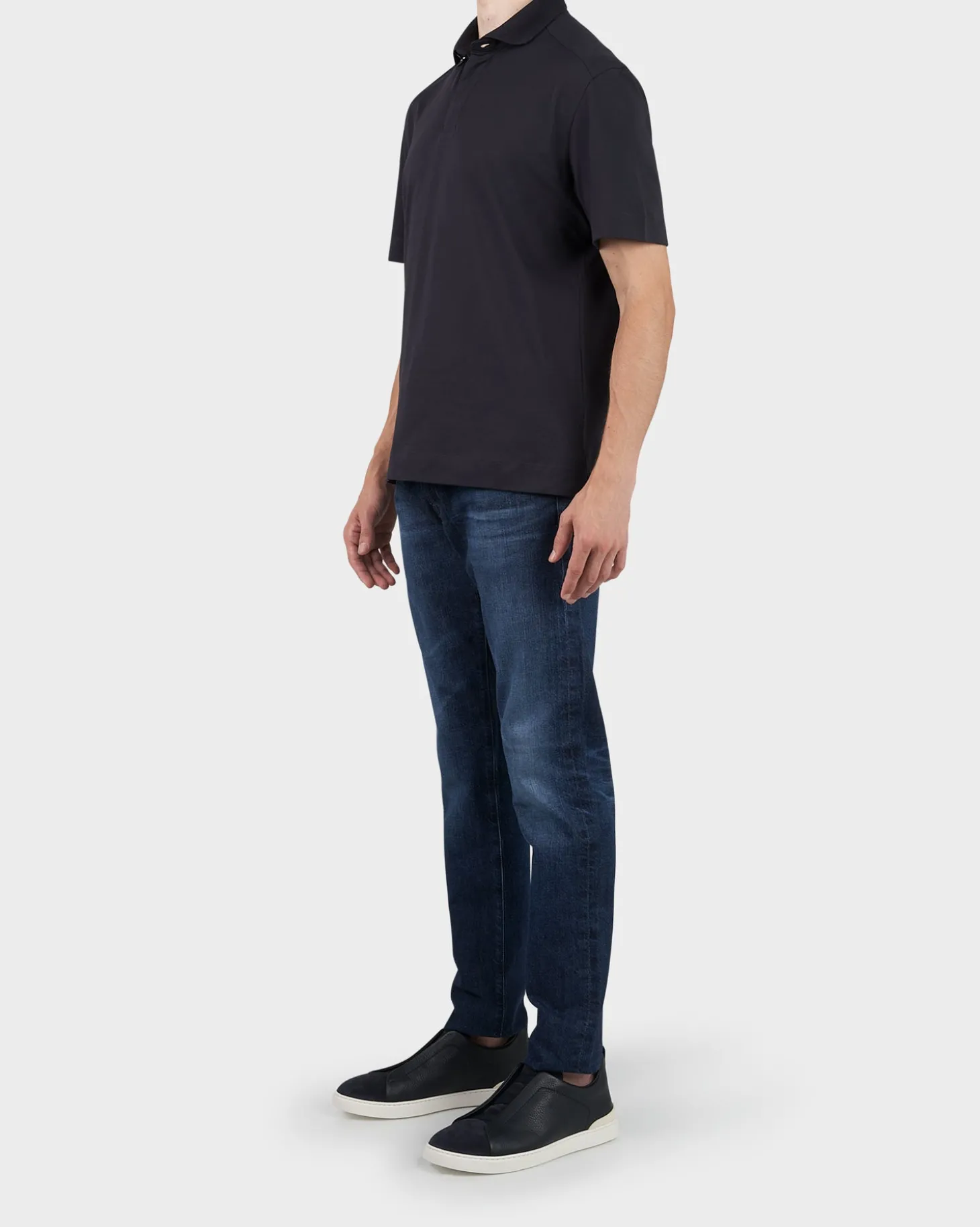 Navy Cotton Polo Shirt