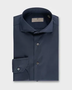 Navy Cotton Stretch Modern Fit Shirt