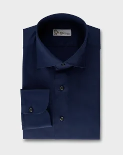 Navy Cotton Stretch Shirt