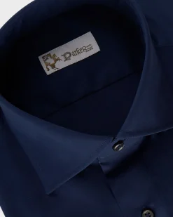 Navy Cotton Stretch Shirt
