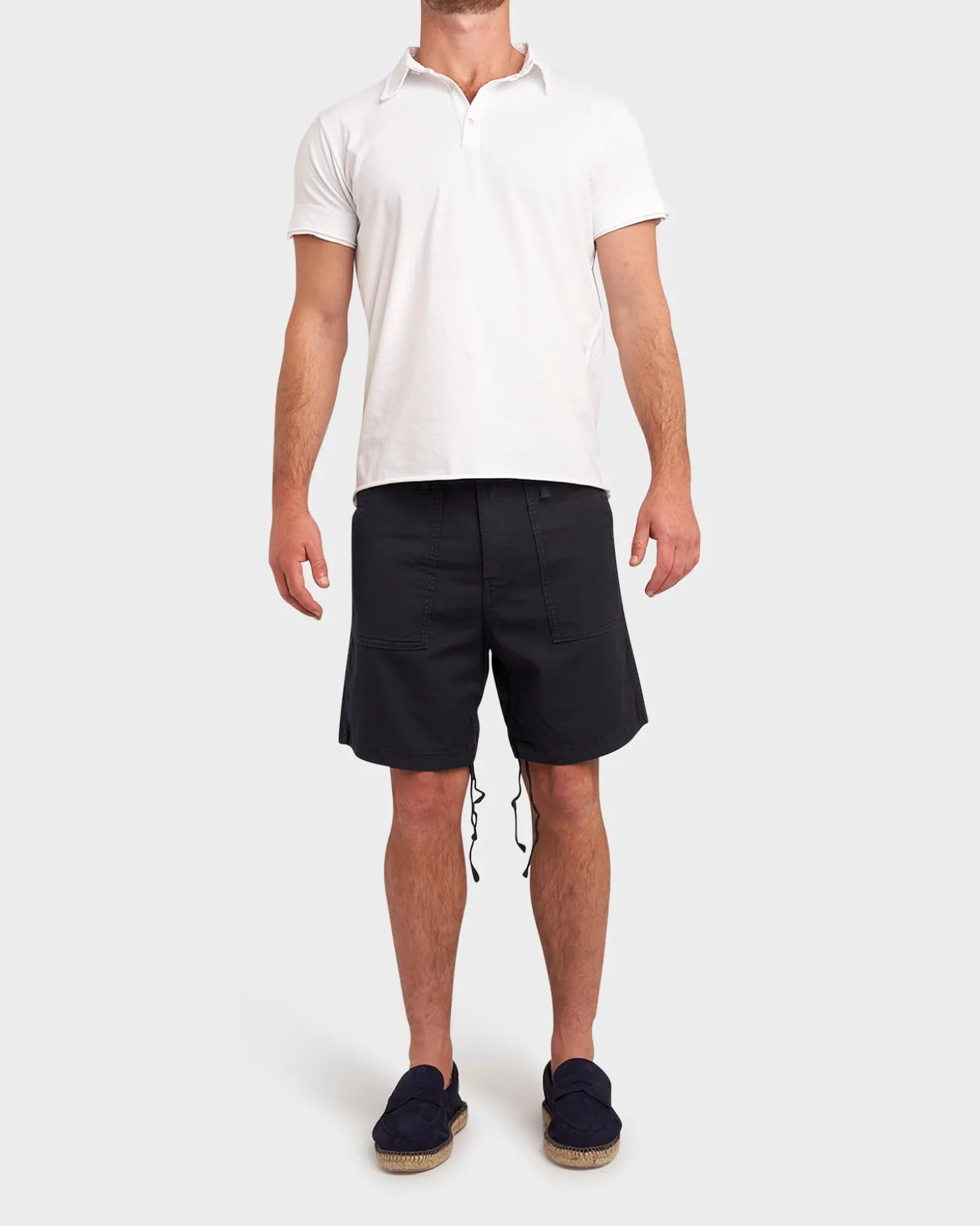 Navy Cotton Twill Mason Shorts