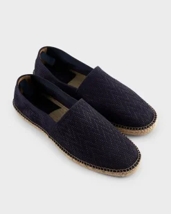 Navy Intreccio Suede Espadrilles
