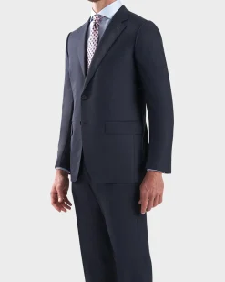 Navy Self Stripe Couture Wool Suit