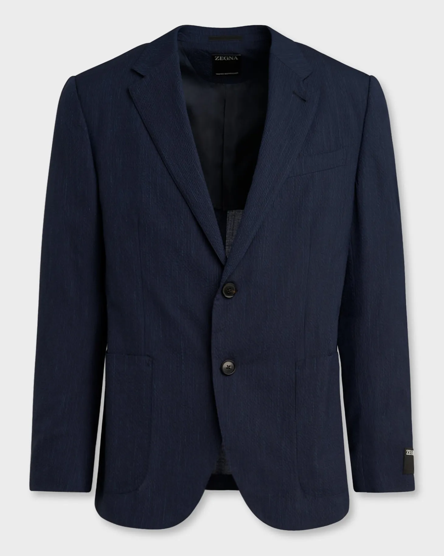 Navy Self Stripe Seersucker Sports Jacket