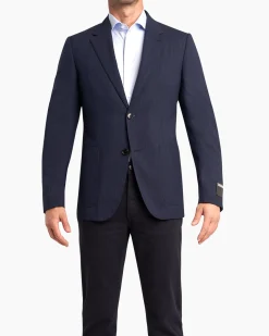 Navy Self Stripe Seersucker Sports Jacket