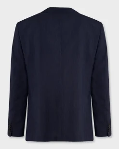 Navy Self Stripe Seersucker Sports Jacket