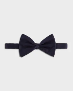 Navy Silk Bow Tie