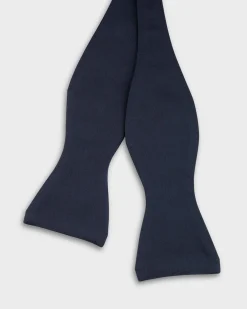 Navy Silk Untied Bow Tie