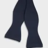 Navy Silk Untied Bow Tie