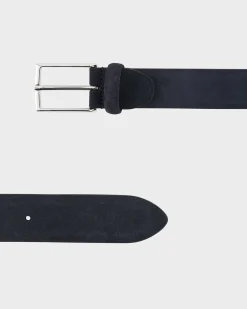 Navy Suede Leather Belt