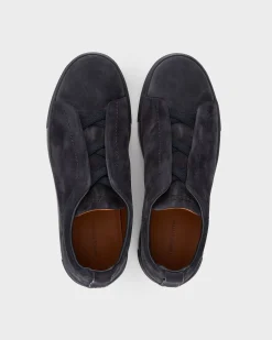 Navy Suede Triple Stitch Sneakers