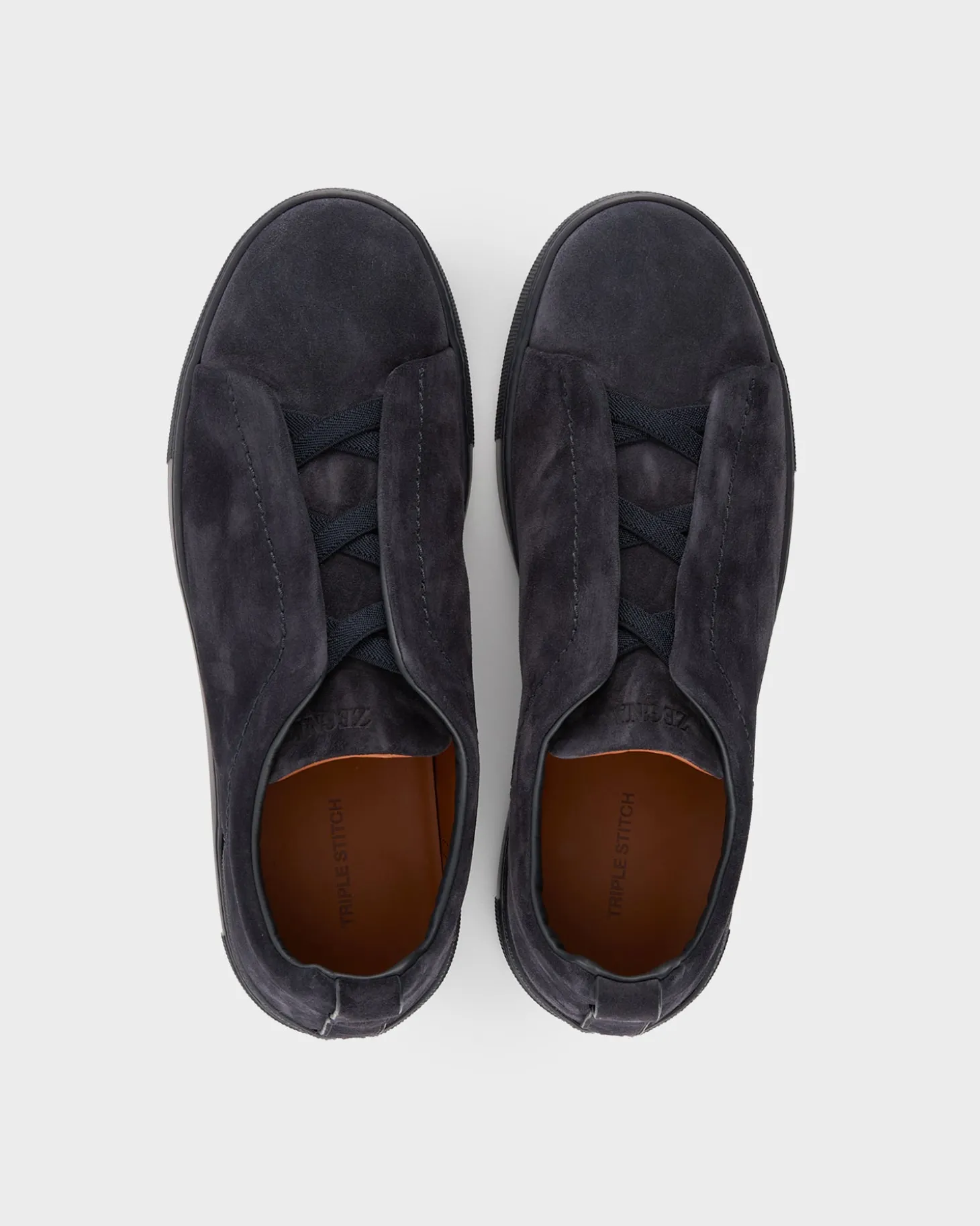 Navy Suede Triple Stitch Sneakers