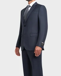 Navy Tonal Prince Of Wales Check Wool Suit
