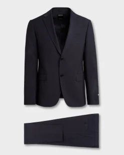 Navy With Beige Overcheck Drop 8 Suit