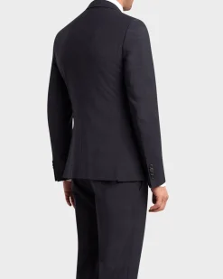 Navy With Beige Overcheck Drop 8 Suit