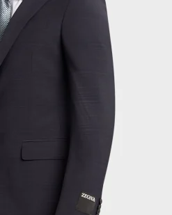 Navy With Beige Overcheck Drop 8 Suit