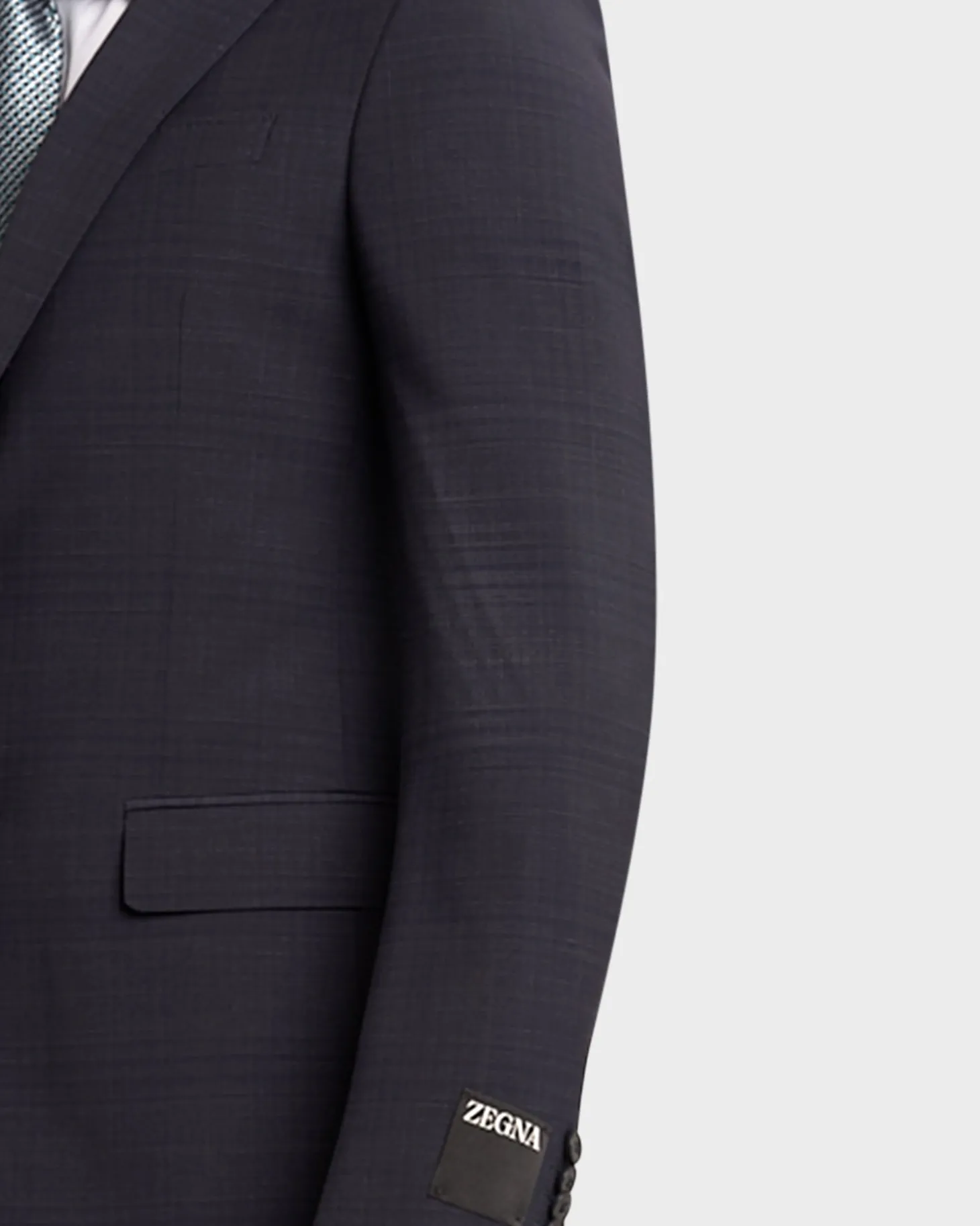 Navy With Beige Overcheck Drop 8 Suit