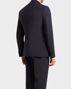 Navy With Self Check Pattern Drop 8 Suit