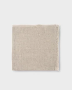 Oatmel Linen Frayed Edge Scarf