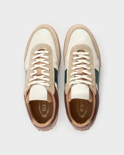 Off White Blue Brown Tabs Sneakers