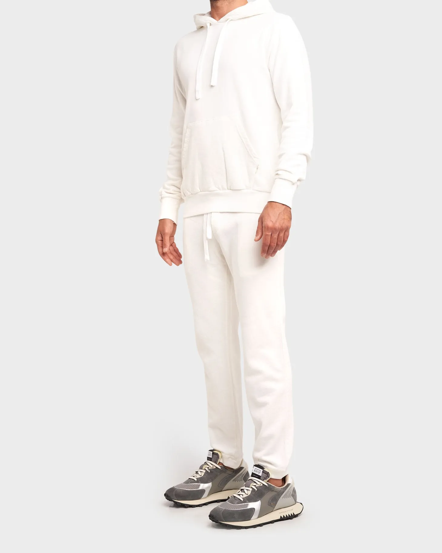 Off White Cotton Cashmere Hoodie