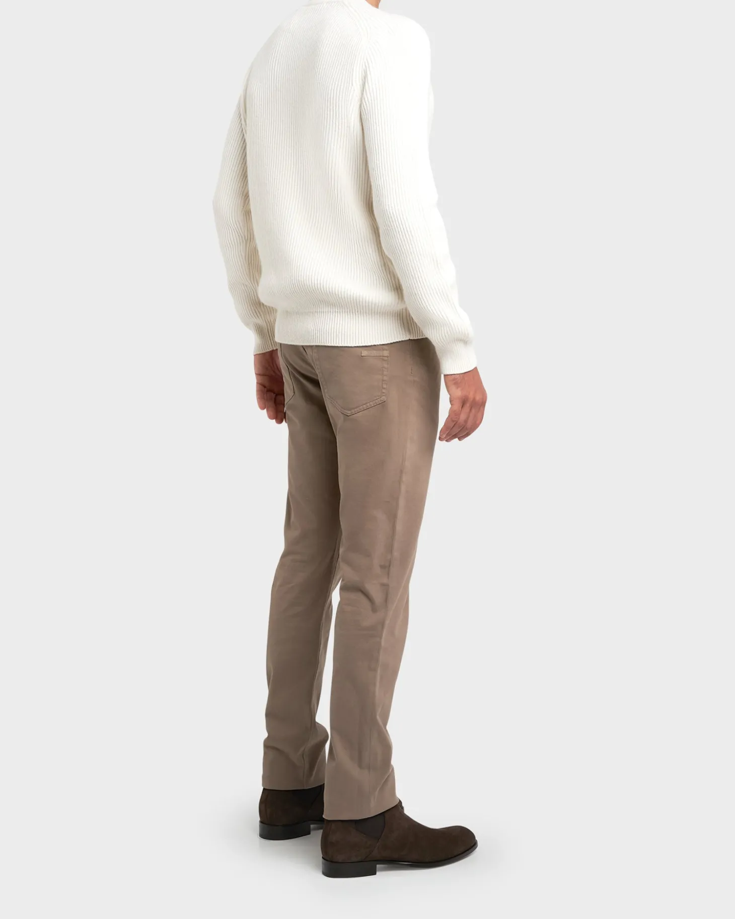 Off-White Ribbed Cashmere Sweater