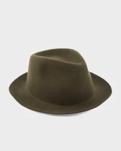 Olive Green Wool Fedora