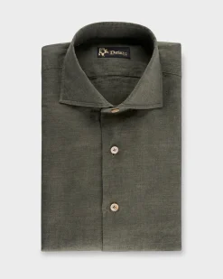 Olive Washed Linen Shirt
