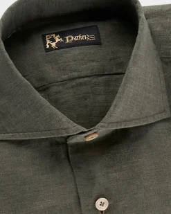 Olive Washed Linen Shirt