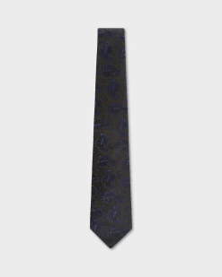 Olive With Blue Paisley Tie