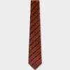 Orange Diagonal Striped Tie