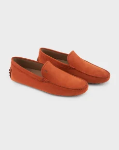 Orange Gommino Nubuck Driving Shoes