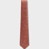 Orange With Blue Spot Pattern Silk Tie