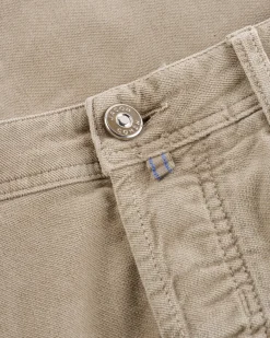 Pale Grey Brushed Cotton Stretch Trousers