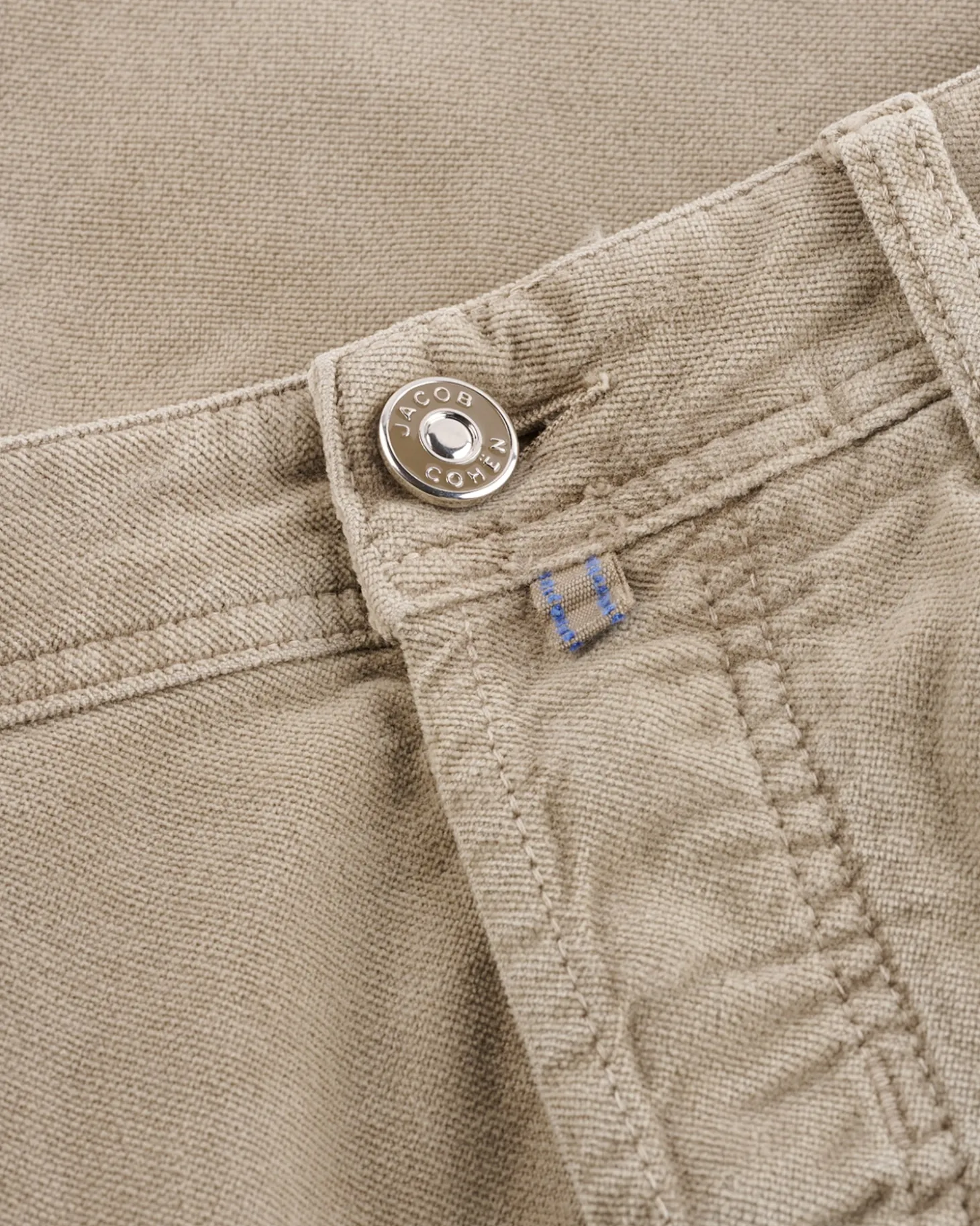 Pale Grey Brushed Cotton Stretch Trousers