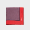 Red And Blue Silk Pocket Square