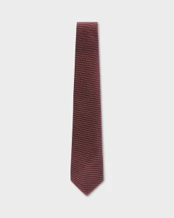 Red Black And White Mini Triangular Pattern Silk Tie
