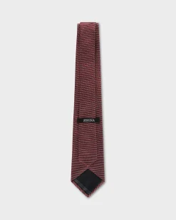 Red Black And White Mini Triangular Pattern Silk Tie