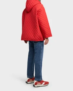 Red Quilted Drawstring Jacket