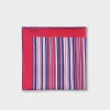 Red Stripe Silk Pocket Square