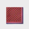 Red With Circle Pattern Silk Pocket Square