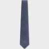 Royal Blue And White Microtexture Silk Tie