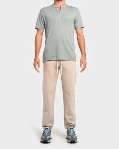Sea Green Cotton Buttoned T-Shirt